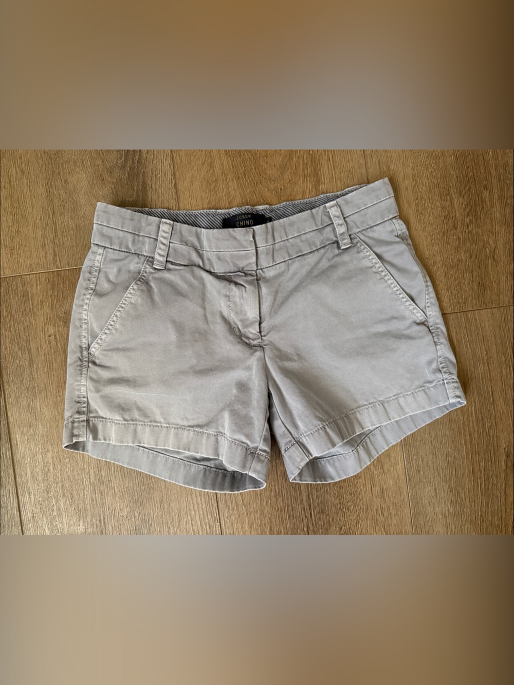 J. Crew Light Gray High-Waist Chino Shorts